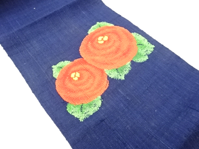 JAPANESE NAGOYA OBI / MAWATA TSUMUGI / WOVEN KIKU